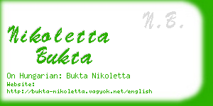 nikoletta bukta business card